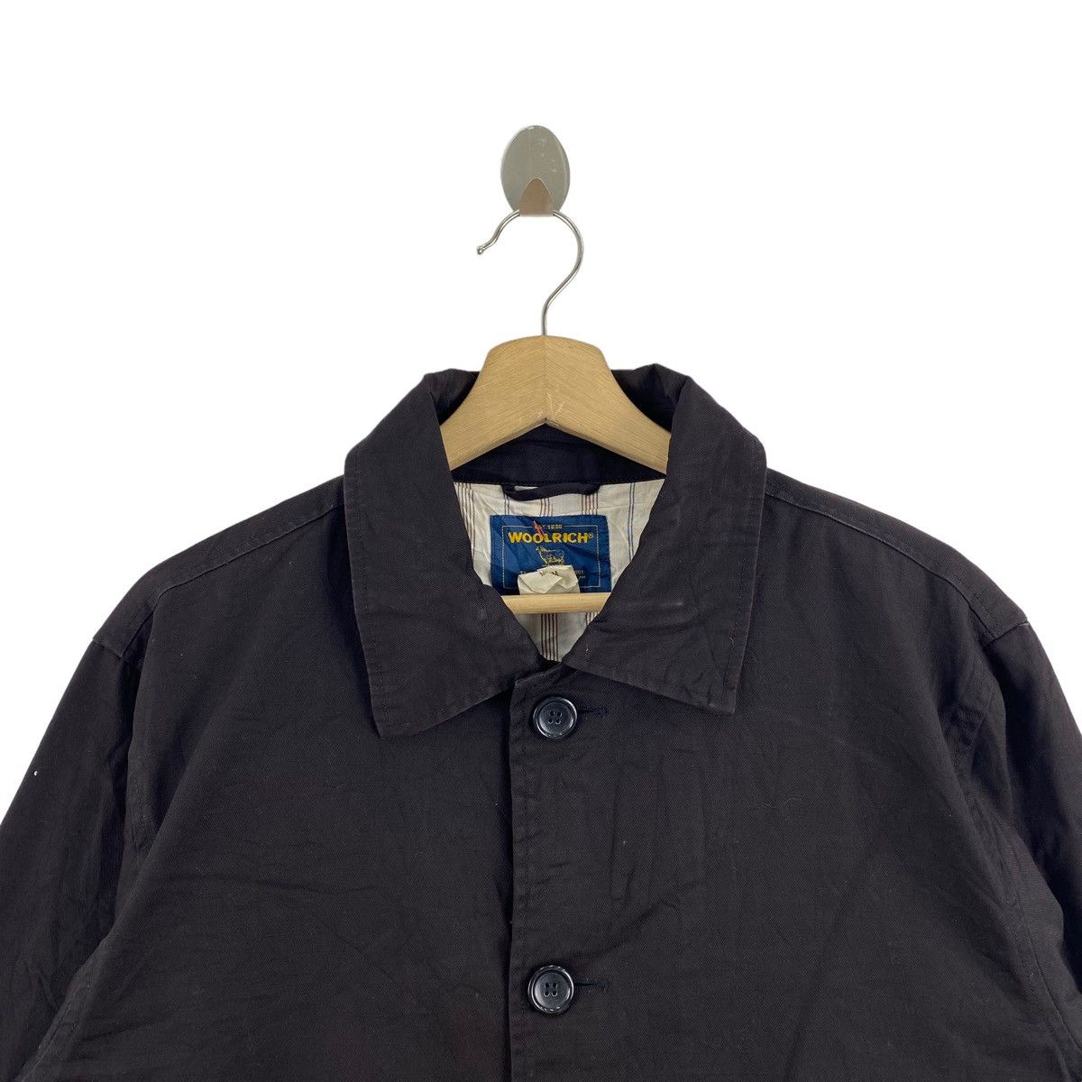 Vintage Vintage WOOLRICH UK Black Button Up Trench Coat Size US M / EU 48-50 / 2 - 2 Thumbnail