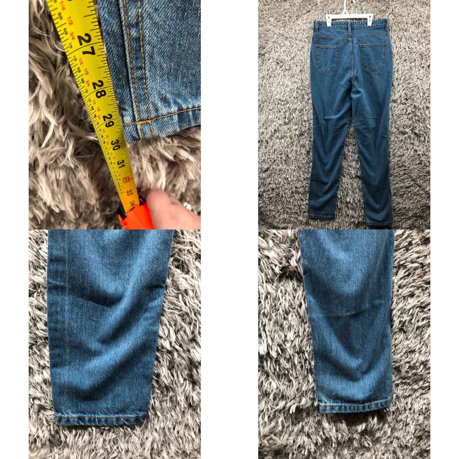 Boohoo Boohoo High Rise Mom Jeans Size 8 Tall Womens Dark Wash Blue Denim Jeans Size 30" / US 8 / IT 44 - 8 Thumbnail