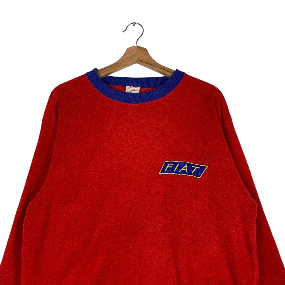 Japanese Brand Vintage FIAT Garwhar Red Fleece Sweatshirt #1380-C62 Size US L / EU 52-54 / 3 - 2 Thumbnail
