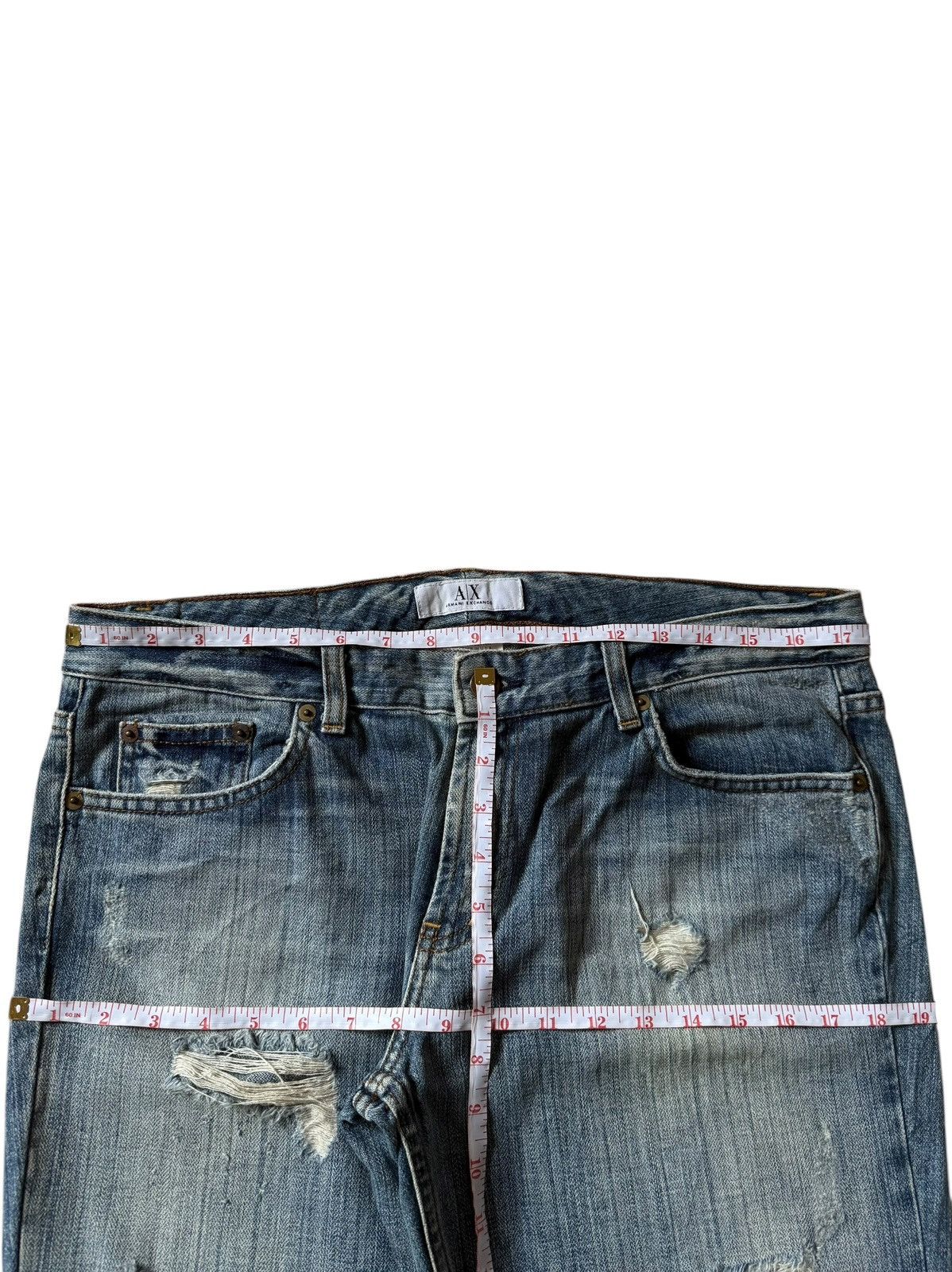 Armani Exchange Vintage Armani Exchange Distressed Flare Jeans Size 34" / US 12 / IT 48 - 6 Thumbnail