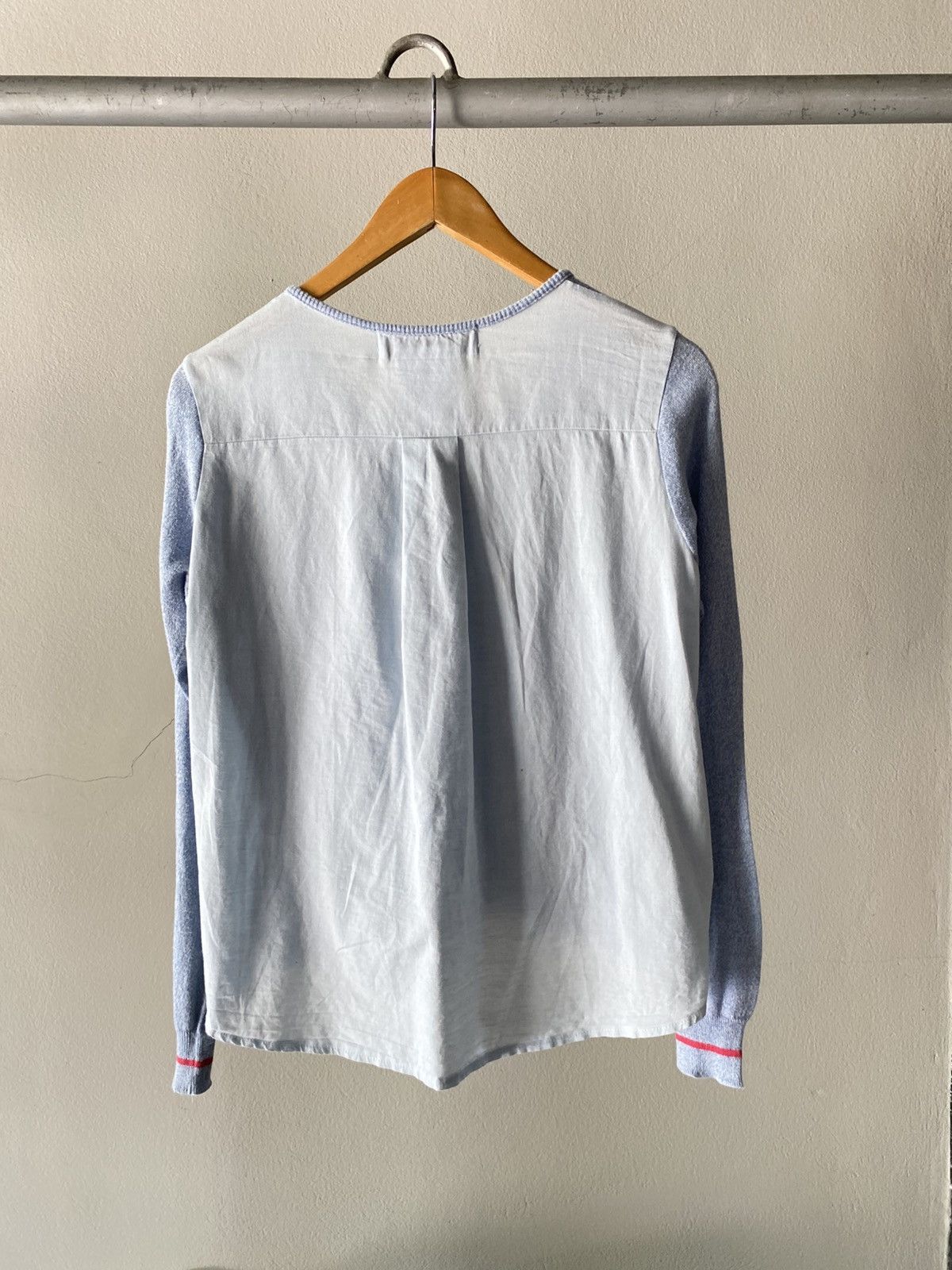 Japanese Brand 1% Percent Layered Light Blue Cardigan Size XS / US 0-2 / IT 36-38 - 2 Thumbnail