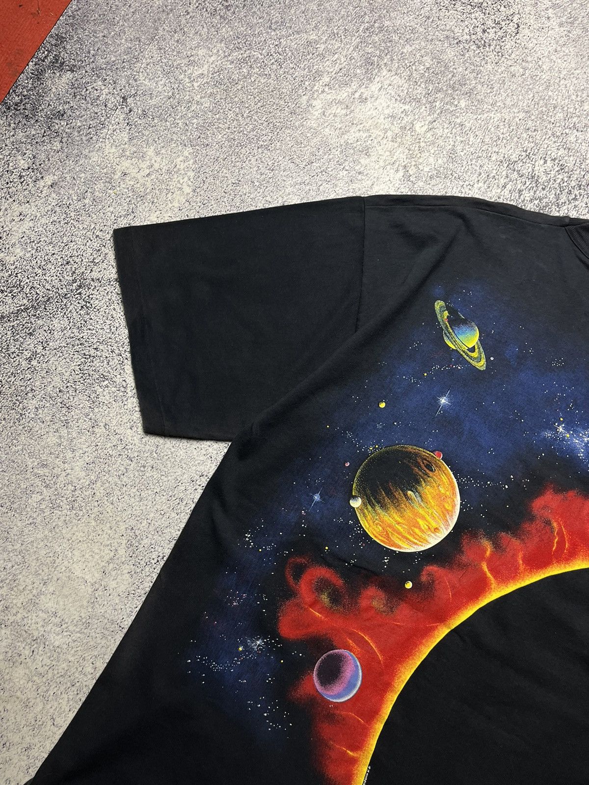 Vintage 1990 Vintage Peter Kull Solar System Graphic T-Shirt 90s Size US XL / EU 56 / 4 - 19 Thumbnail