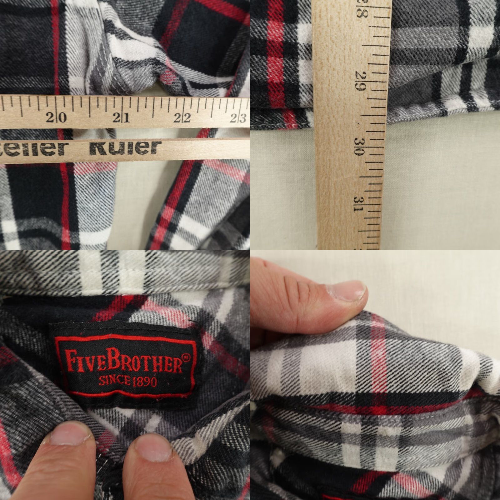 Vintage VINTAGE Five Brother Shirt Mens Medium Gray Plaid Flannel Pearl Snap Western Utility Long Sleeve Casual Workwear 90s Cowboys Mens Size US M / EU 48-50 / 2 - 8 Thumbnail