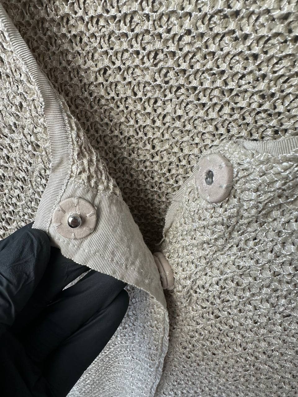 Purdey Purdey Long Cardigan Knit Crochet Mesh Size L / US 10 / IT 46 - 8 Thumbnail