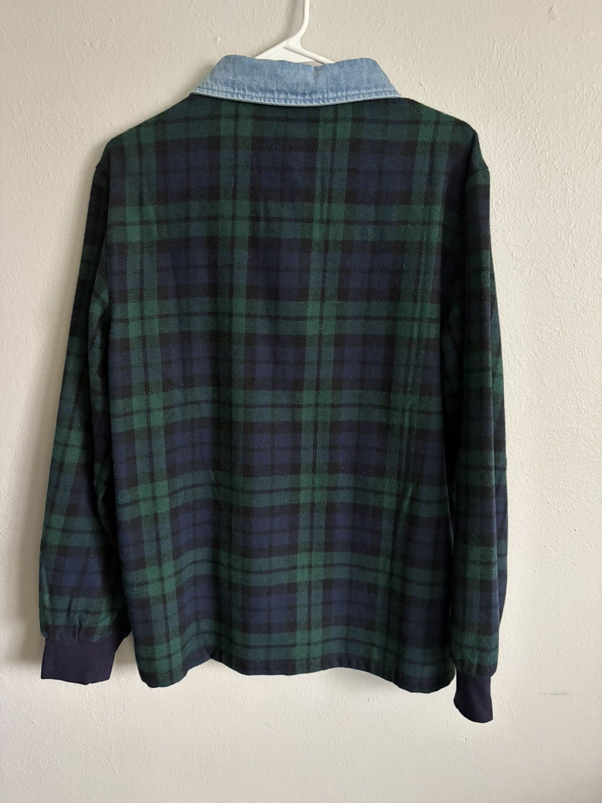 Jiberish Flannel Rugby Shirt - Navy/Green Size US M / EU 48-50 / 2 - 2 Thumbnail