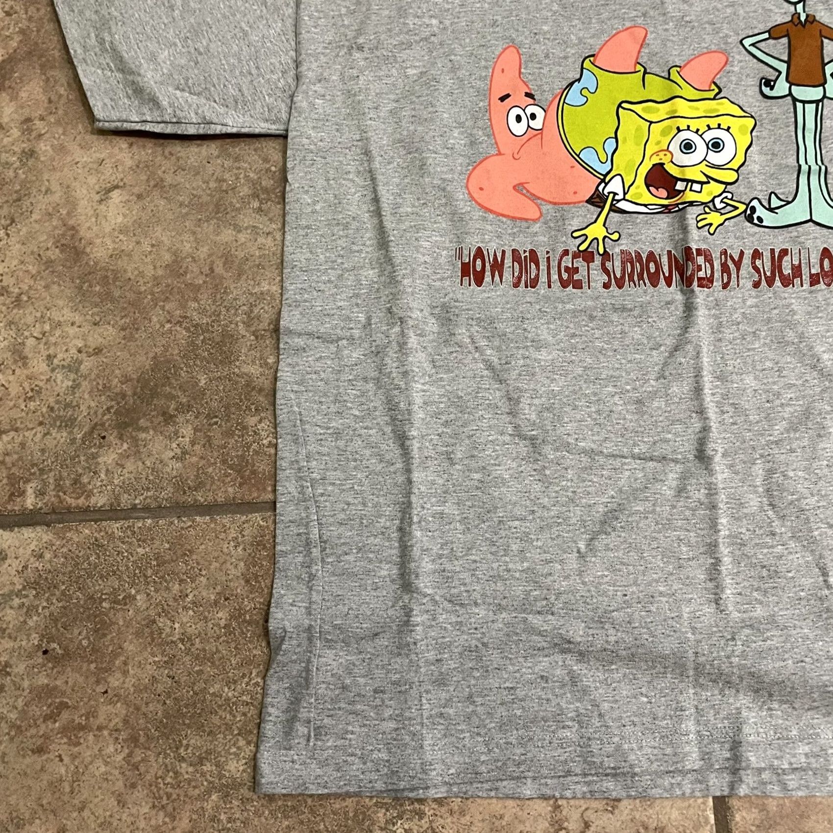 Vintage VINTAGE SpongeBob SquarePants Gray Cotton Tee Mens L USA Shirt Size US 33 - 3 Thumbnail