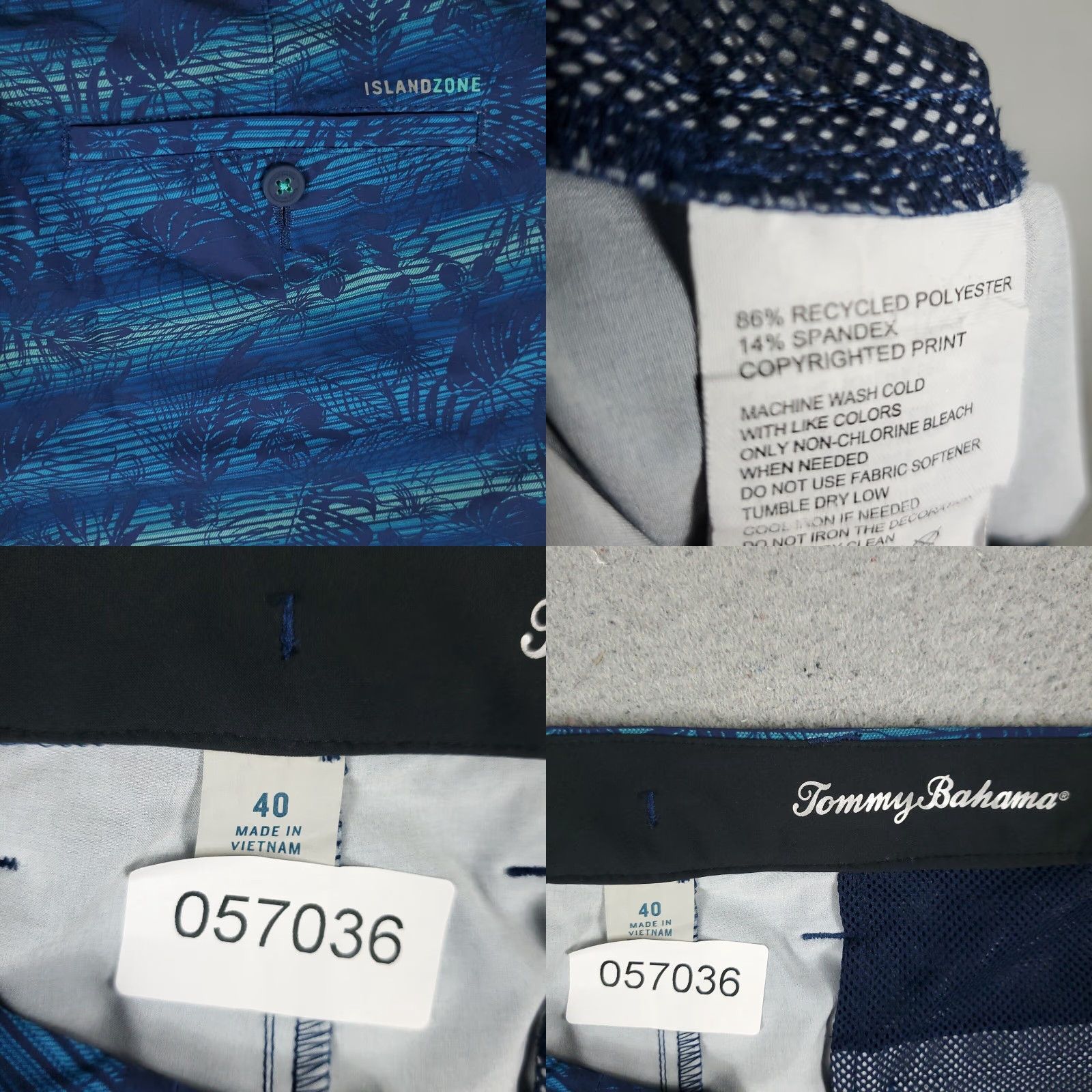 Tommy Bahama Tommy Bahama Shorts Mens 2XL Blue Striped Tropical Beach Board Swim Trunks Size US 39 - 8 Thumbnail