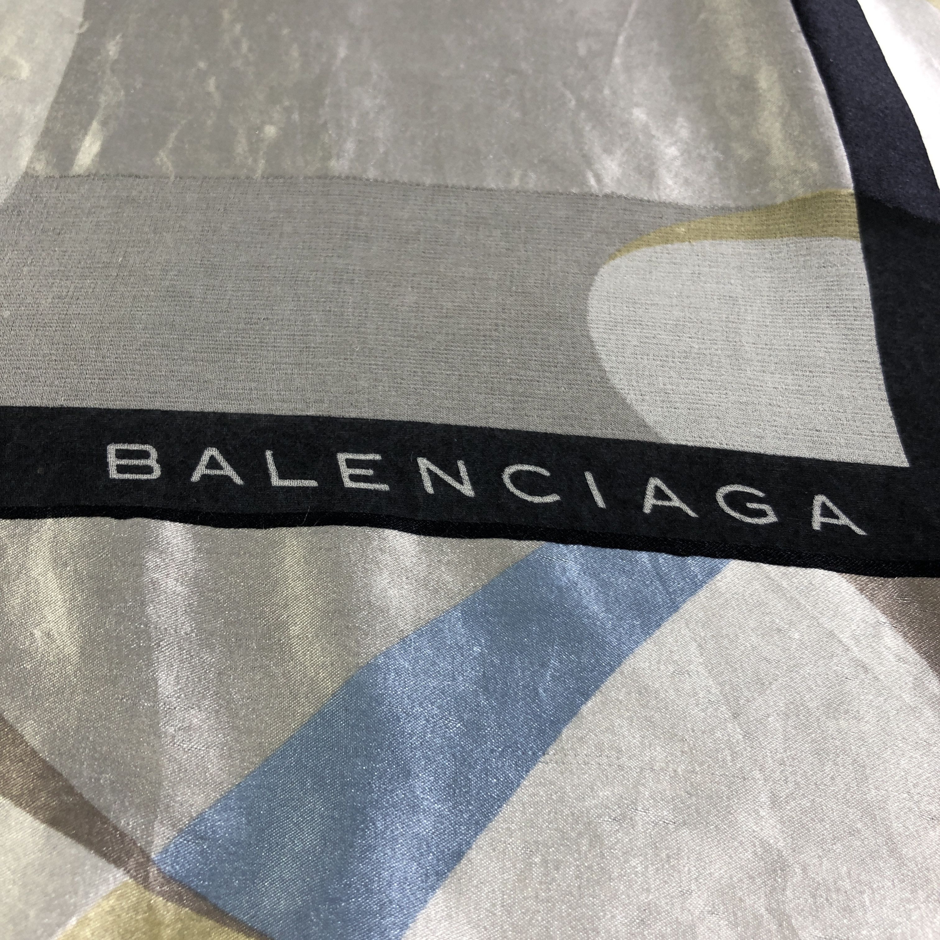 Vintage Balenciaga Abstract Silk Scarf M1146 Size ONE SIZE - 4 Thumbnail