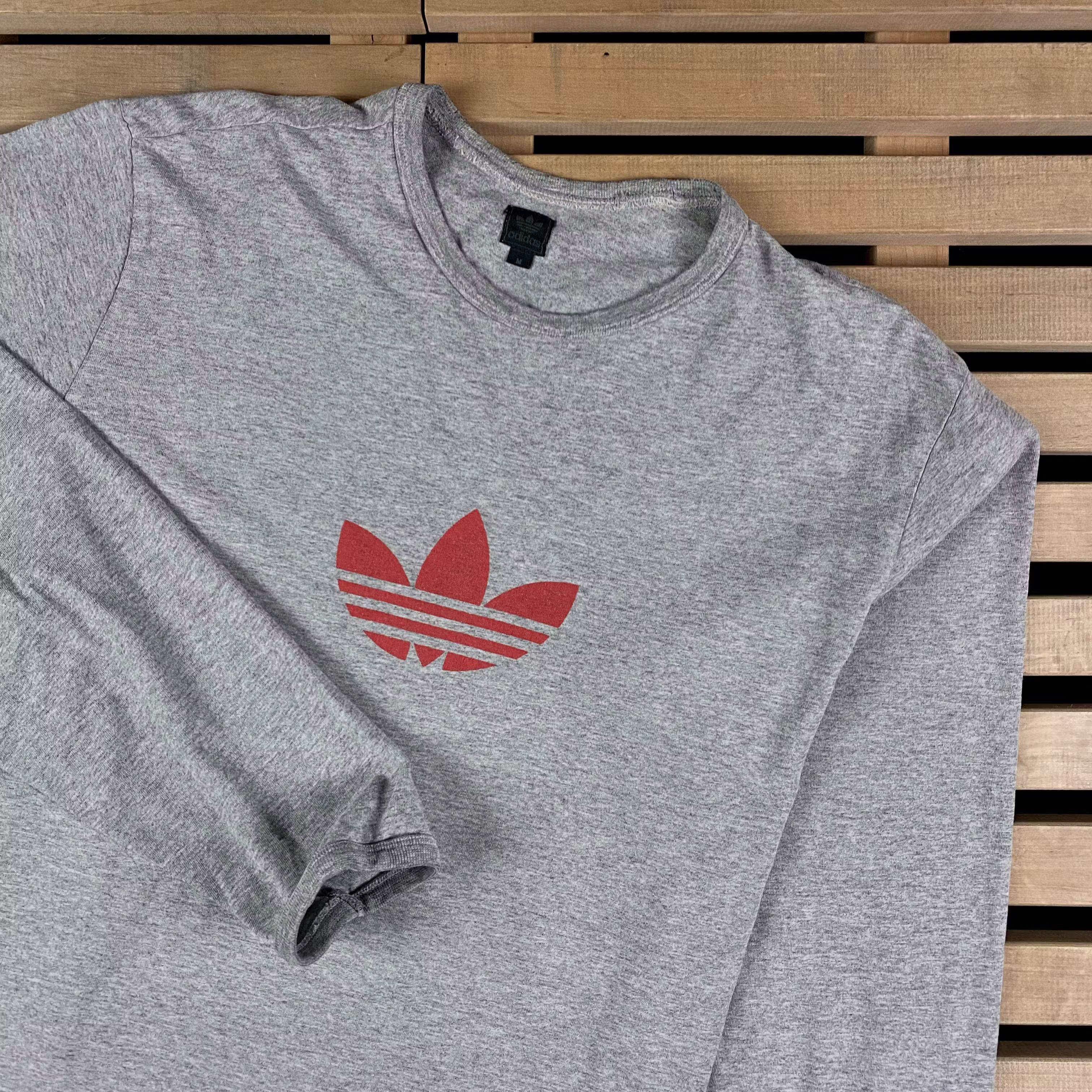 Adidas × Vintage Mens T-Shirt Long Sleeve Adidas Big Logo Vintage Size M Size US M / EU 48-50 / 2 - 2 Thumbnail