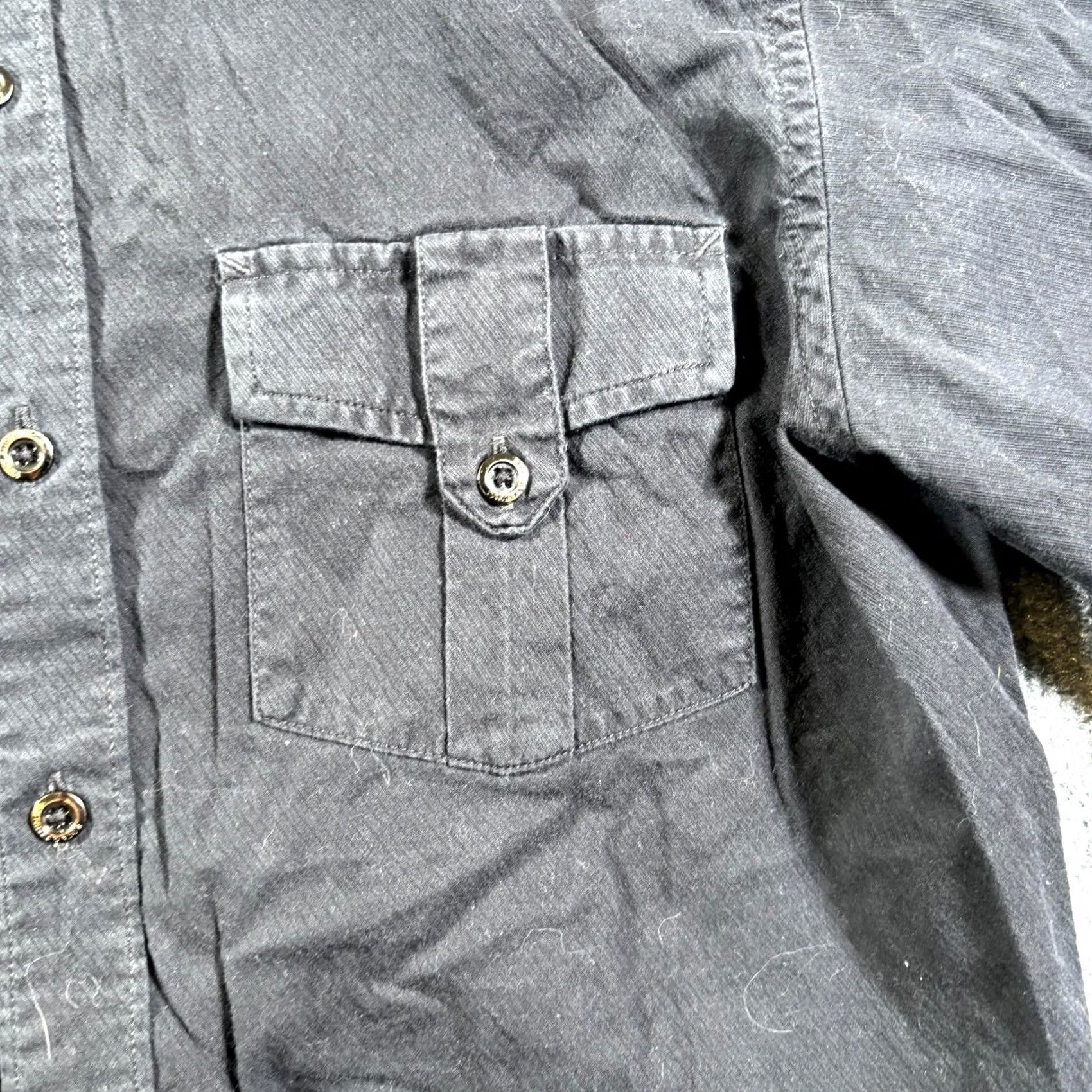 Vintage Rock & Republic Button-Up Shirt Mens M Black Cotton Long Sleeve Utility Workwear Size US M / EU 48-50 / 2 - 4 Thumbnail