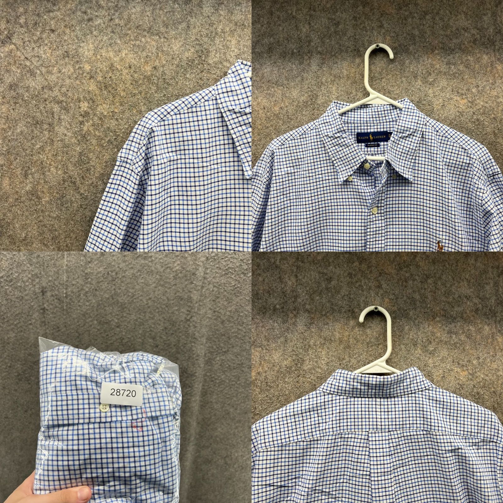 Polo Ralph Lauren VINTAGE Polo Ralph Lauren Shirt Mens XL Blue Button Up Gingham Oxford Pony Shirt Size US XL / EU 56 / 4 - 8 Thumbnail