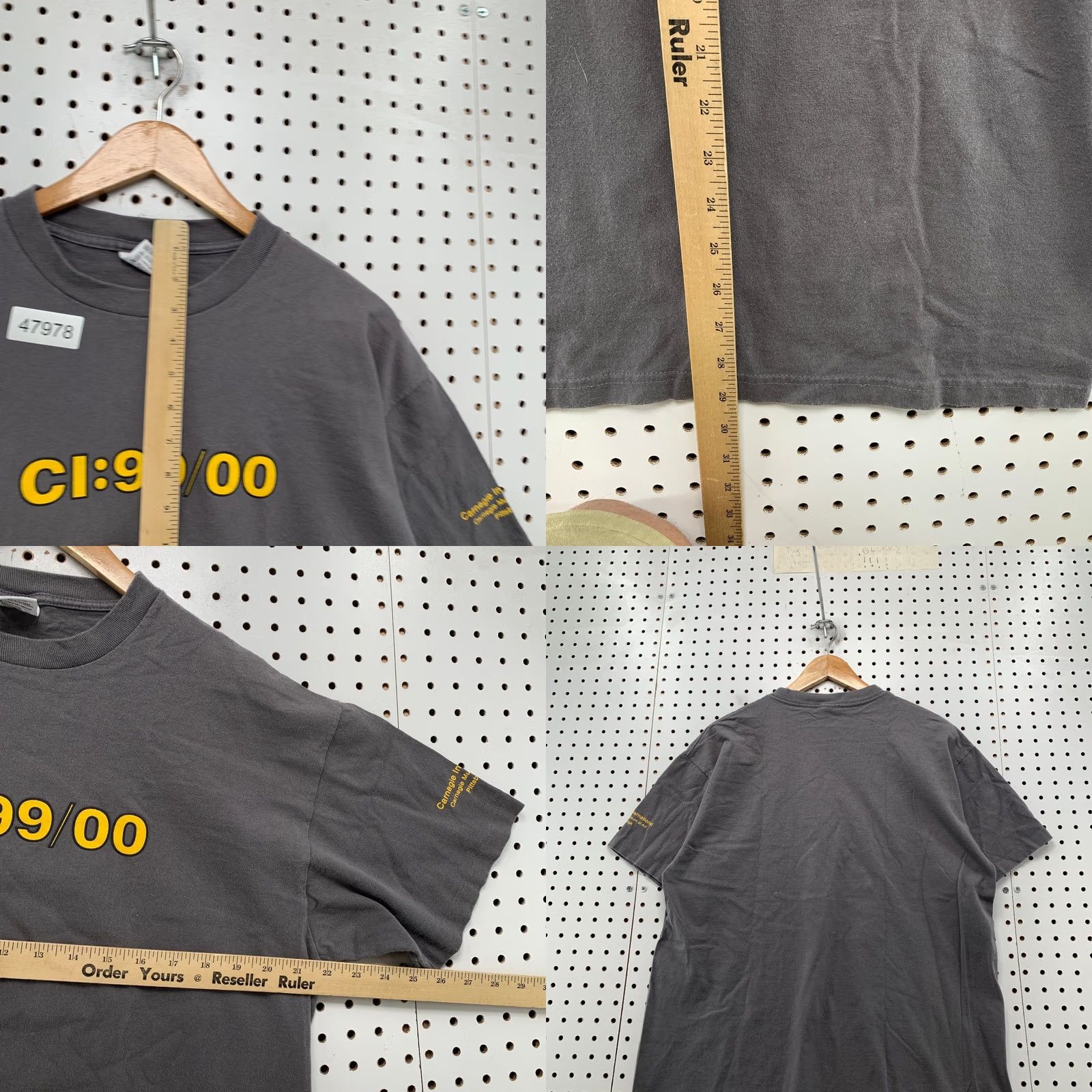Anvil Vintage Carnegie Museum Art Shirt Mens XL Gray Graphic 90s CI 99/00 Cotton Short Sleeve Crew Neck T-Shirt Size US XL / EU 56 / 4 - 8 Thumbnail