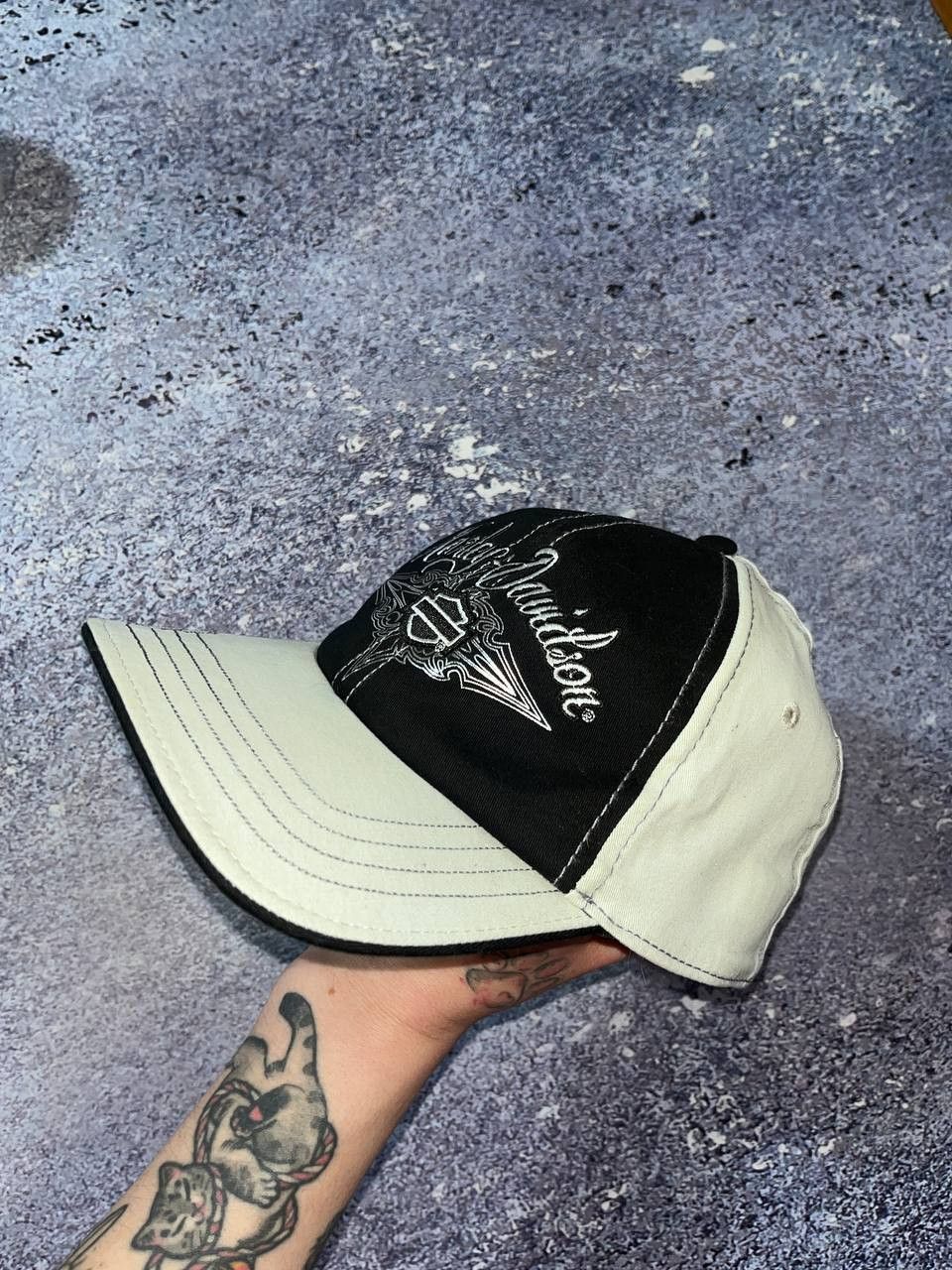 Harley Davidson 90S Vintage Harley Davidson Cap Embroided logo Moto Racing Size ONE SIZE - 2 Thumbnail