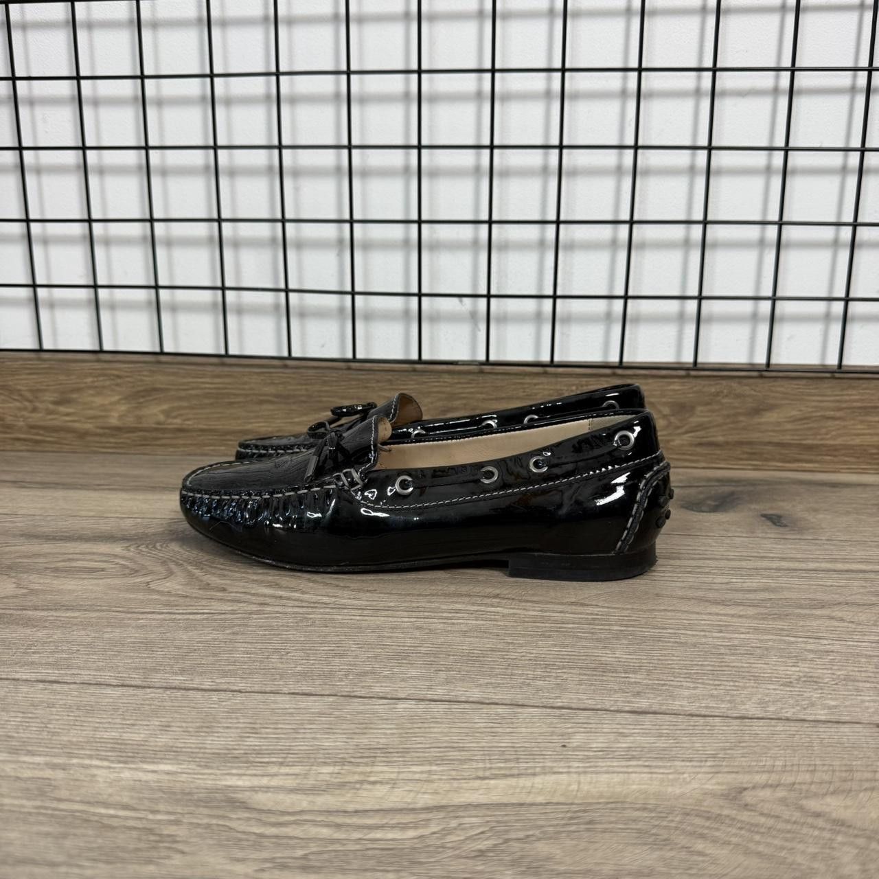 Vintage patent leather driving loafers womans black Size US 7 / IT 37 - 1 Thumbnail