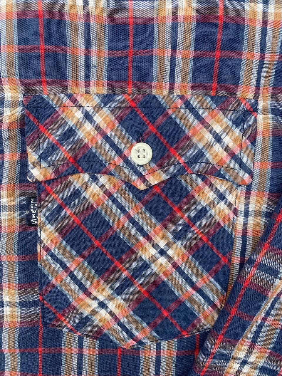 Vintage 80s Levis plaid shirt flap pockets Size US S / EU 44-46 / 1 - 4 Thumbnail