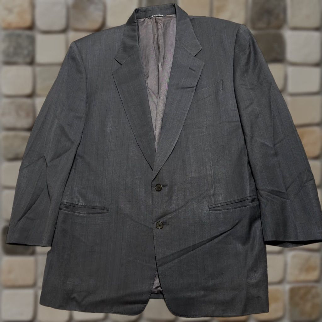 Canali Canali Blazer Single-Breasted 2-Button Wool Black 42R Mens Jacket Blazer Coat wool Virgin Wool Italy Mid-Length Notch Lapel Vintage? Size 42R - 1 Thumbnail