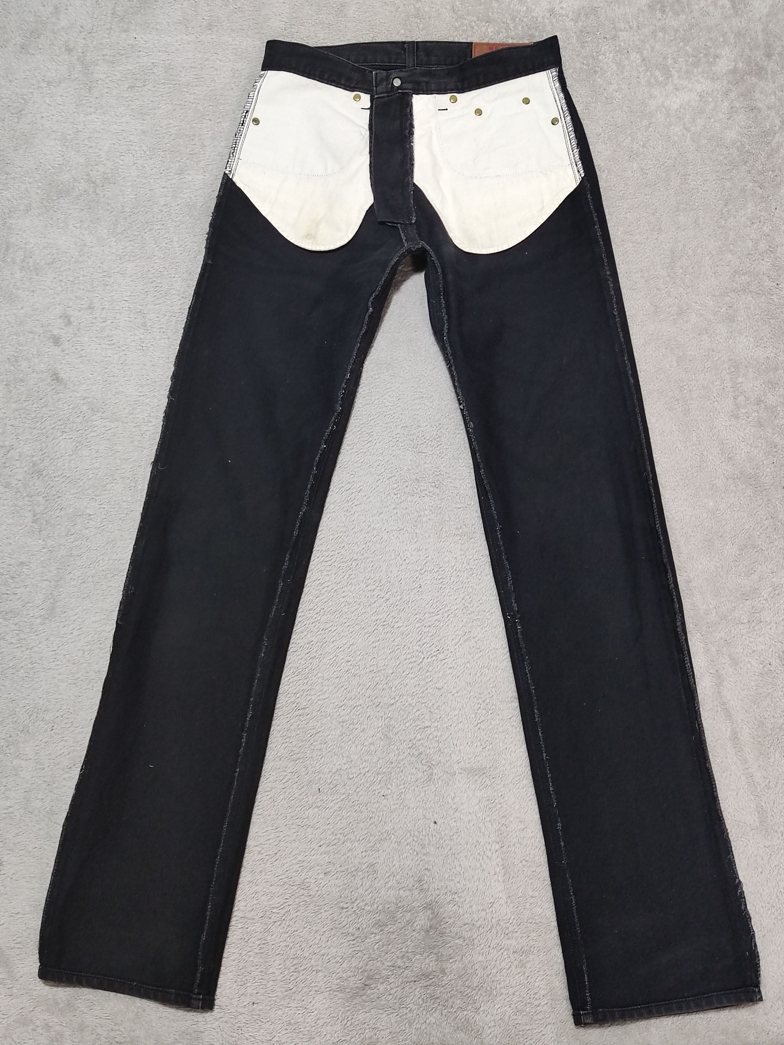 Beams Plus × Levi's BEAMS Pique Knit Faded Black Denim Trousers White Tab Size US 29 - 14 Thumbnail