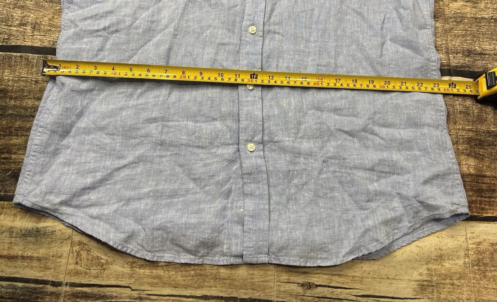 L.L. Bean LL Bean Shirt Mens Large Linen Button Up Short Sleeve Size US L / EU 52-54 / 3 - 10 Thumbnail