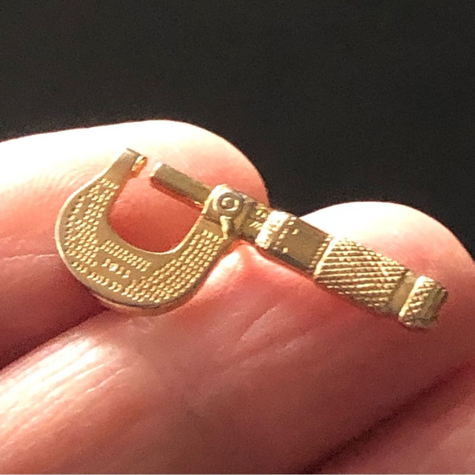 Vintage Vintage men’s gold plated wrench tie Tac pin with chain Size ONE SIZE - 3 Thumbnail