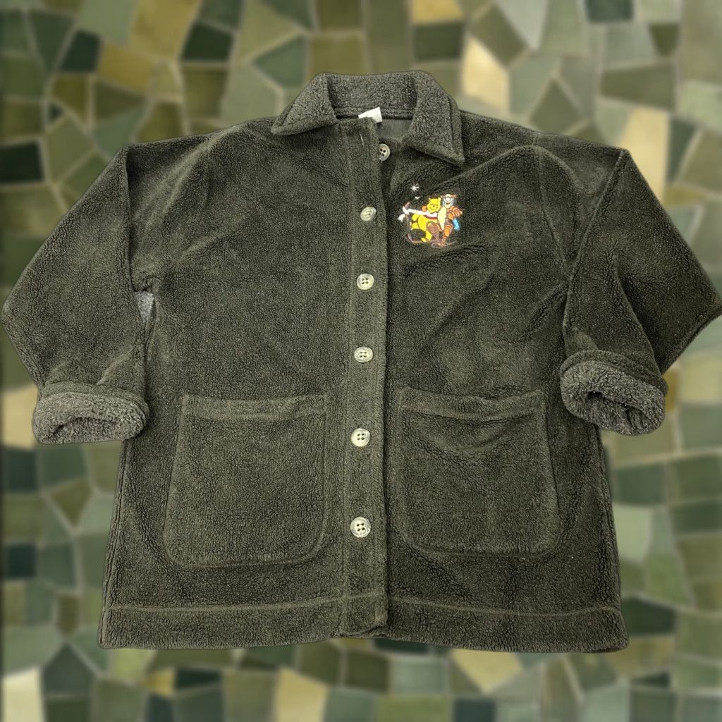 Disney Disney Fleece Jacket Womens L Gray Embroidered Pooh Tigger Button Up Christmas Holiday Jacket Mens? Size L / US 10 / IT 46 - 1 Thumbnail