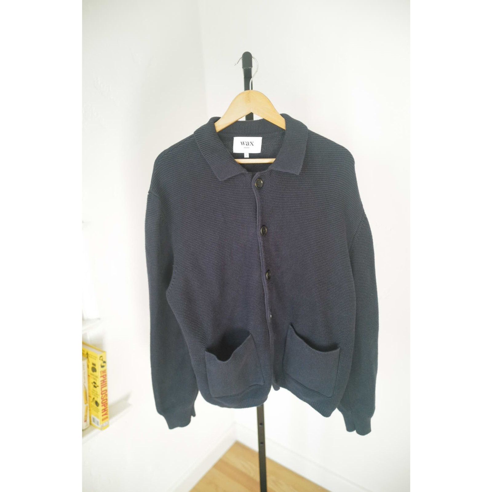 Wax London Navy Wax London Cardigan - Large Size US L / EU 52-54 / 3 - 1 Thumbnail