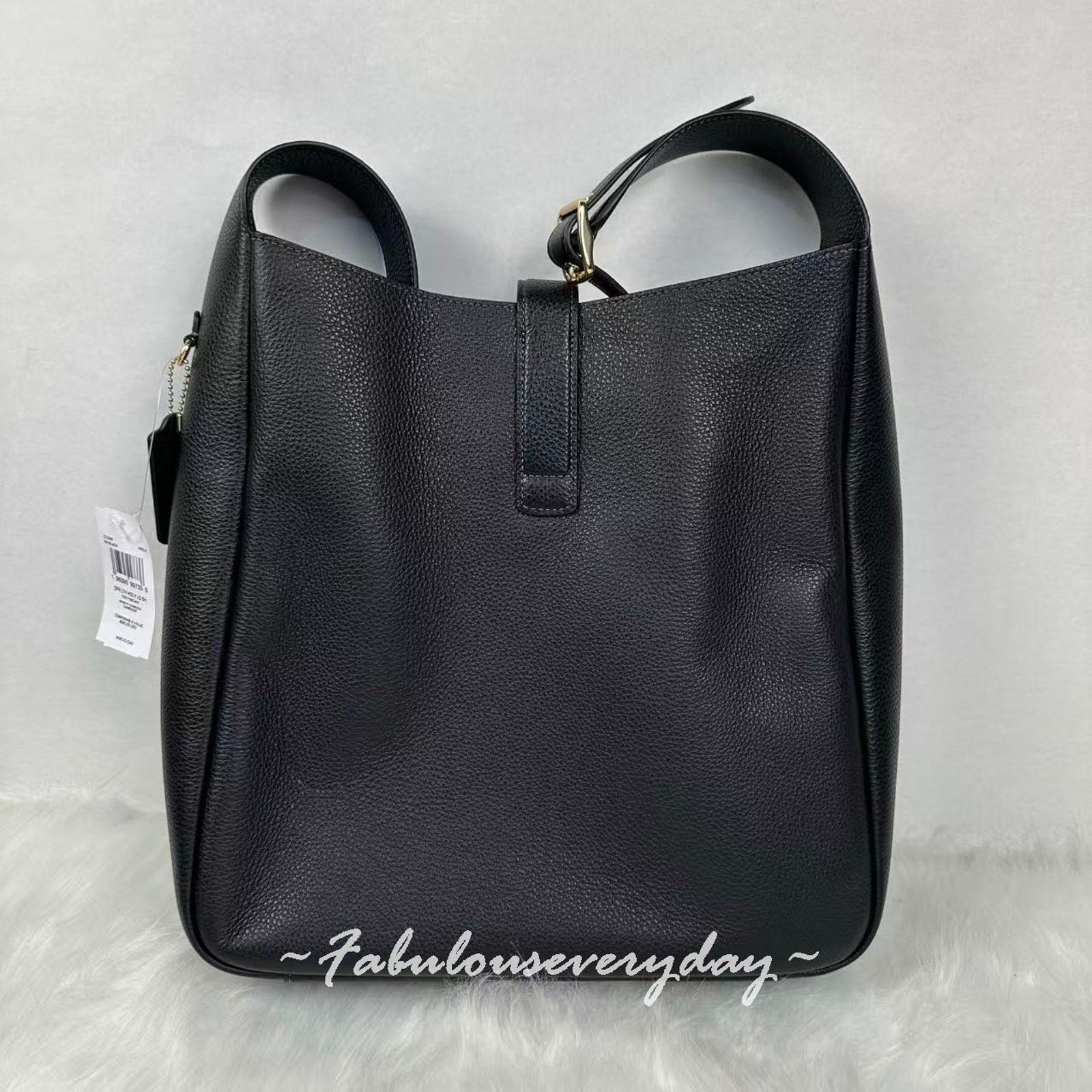 Coach Coach Hadley Large Shoulder Bag Leather/Gold/Black CCD65 NWT Size ONE SIZE - 3 Thumbnail