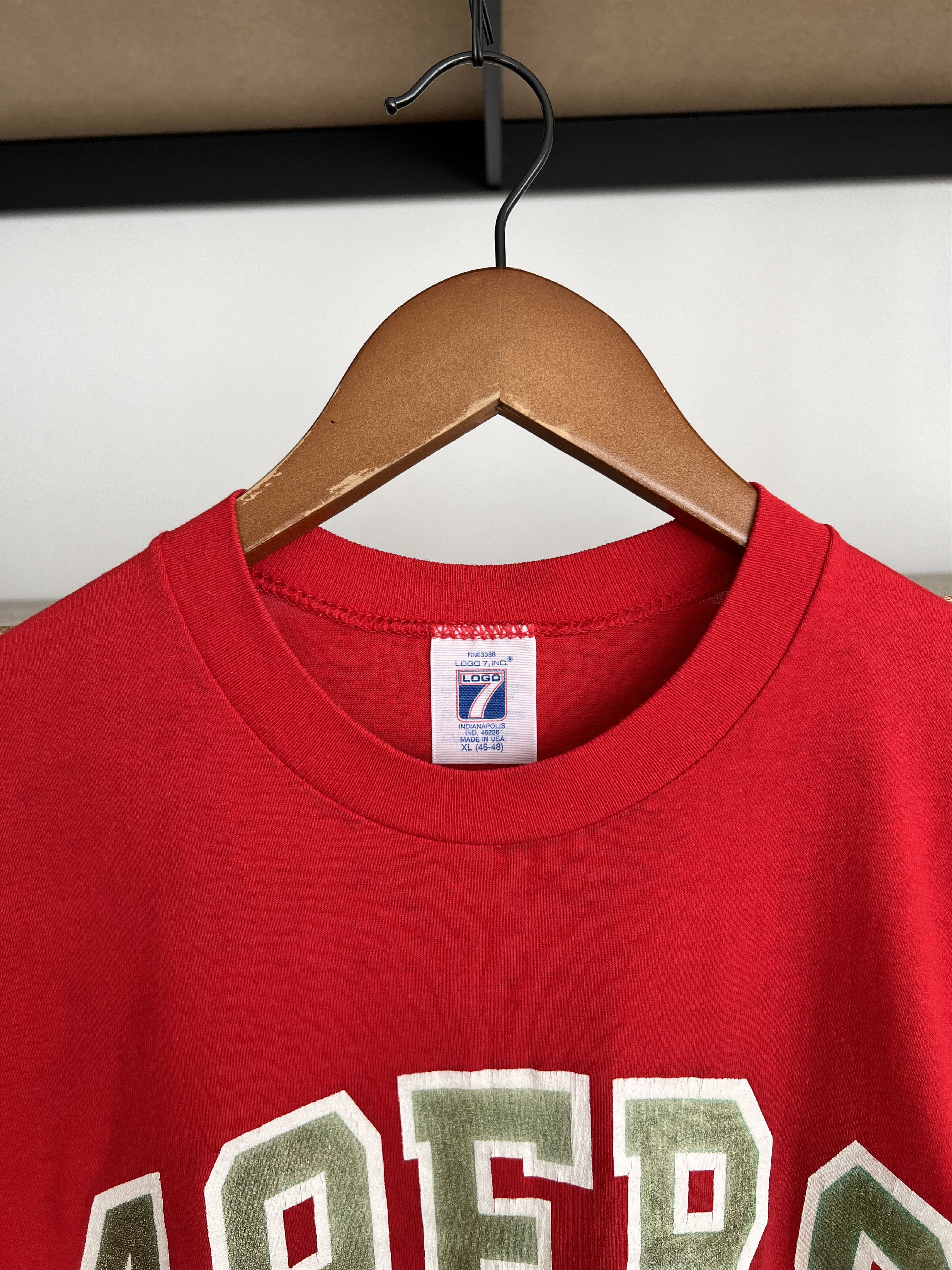 NFL Vintage 90s San Francisco 49ers NFL Logo 7 Red T-shirt Size US L / EU 52-54 / 3 - 9 Thumbnail