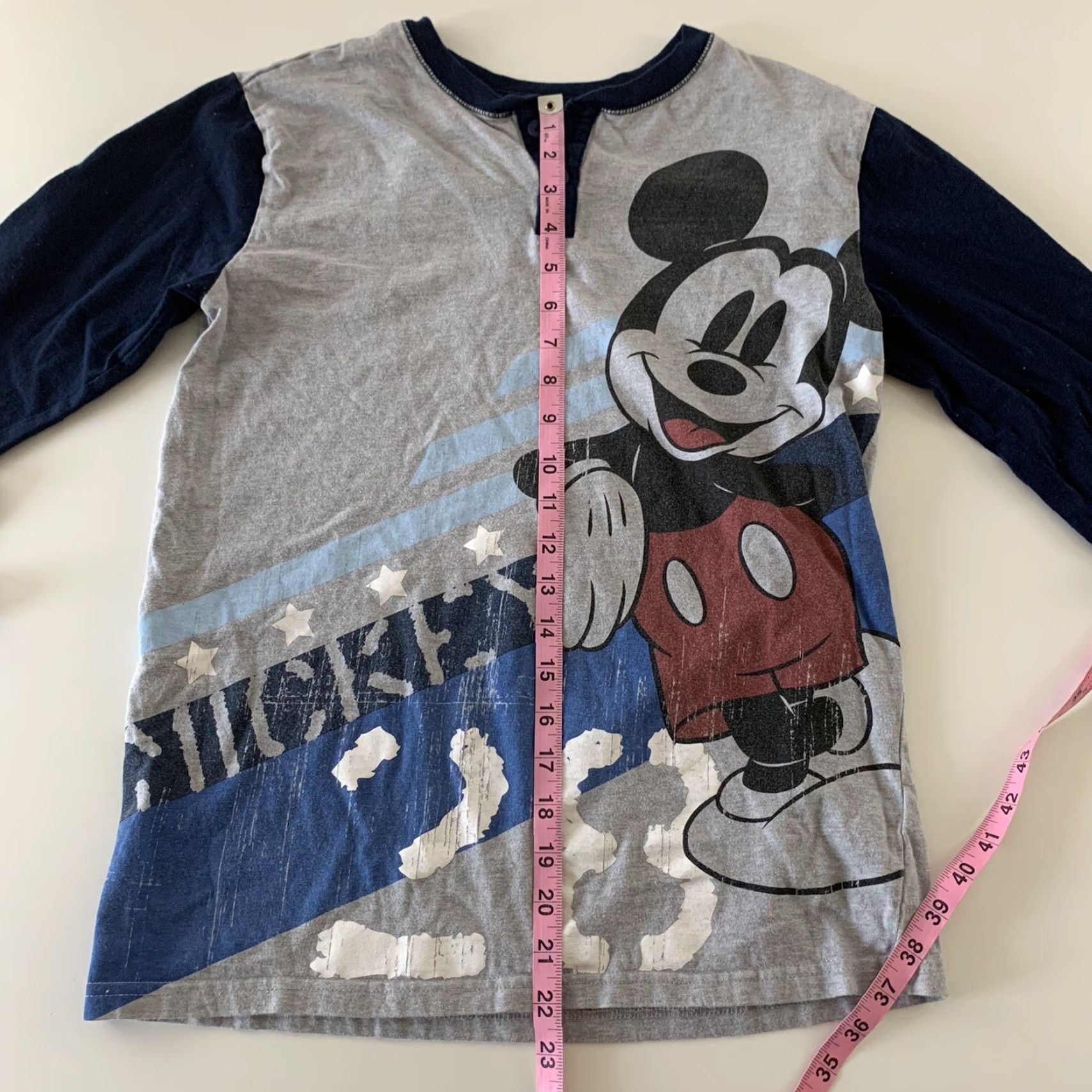 Disney Disney Mickey Mouse Raglan T Shirt Men’s Small Gray Blue Size US S / EU 44-46 / 1 - 5 Thumbnail