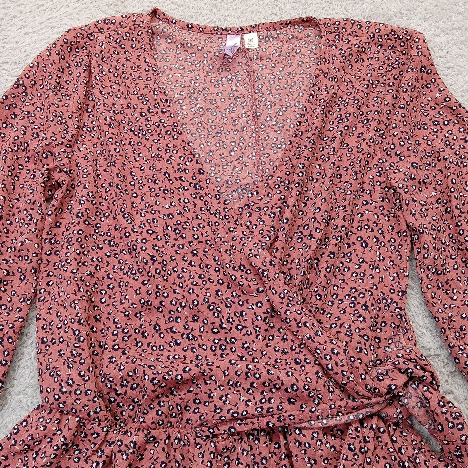 & Other Stories Alya Wrap Front Romper M Women's Long Sleeve Lined Floral Size M / US 6-8 / IT 42-44 - 3 Thumbnail