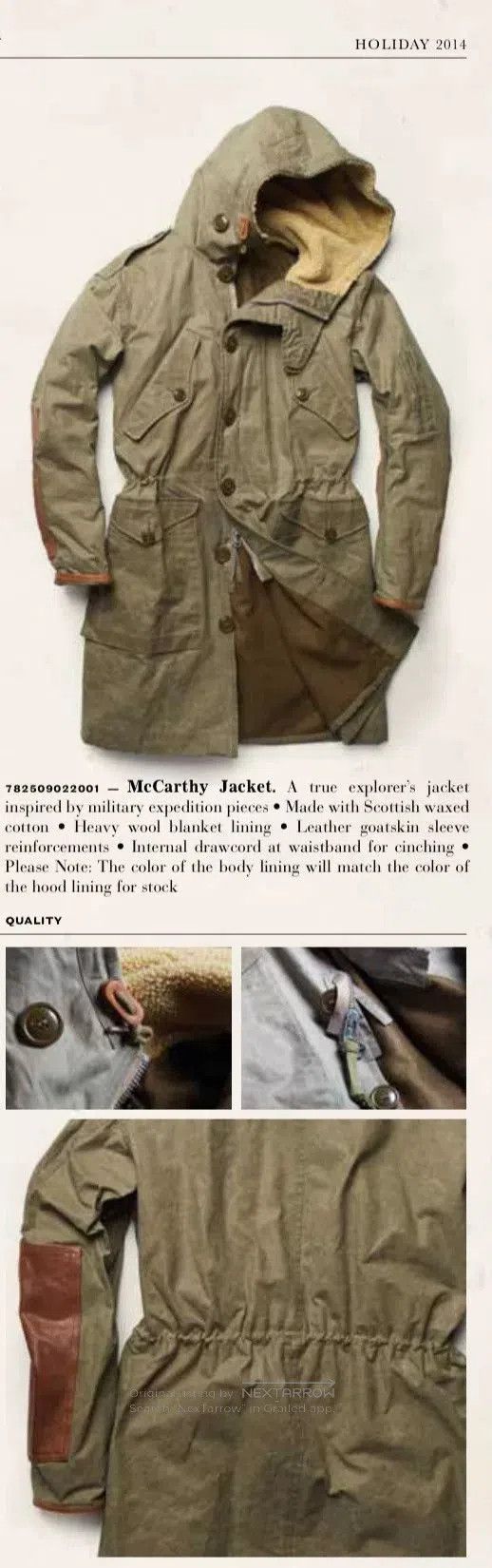 RRL Ralph Lauren mccarthy oil cotton m47 jacket parka. Size US M / EU 48-50 / 2 - 2 Thumbnail