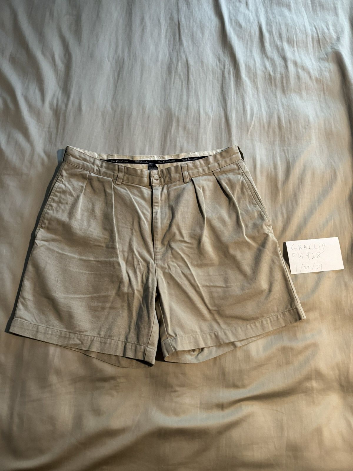Vintage Vintage Polo Ralph Lauren Shorts Size 34- Cream Size US 34 / EU 50 - 1 Thumbnail