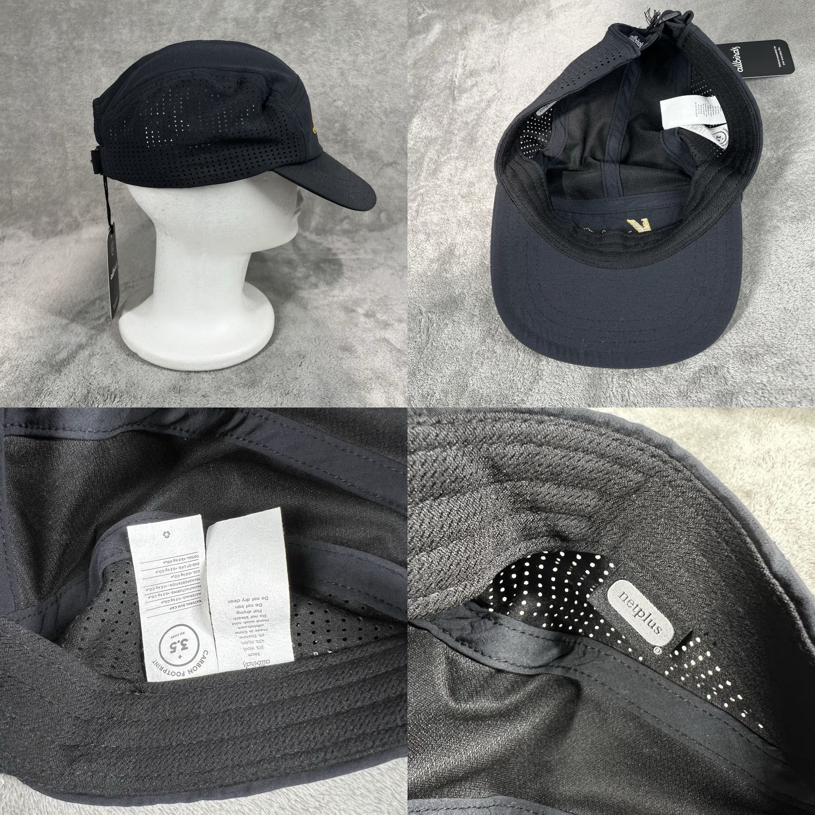 Allbirds Allbirds Kea Club Running Hat Cap Adjustable Strap Vented Breathable Black Unisex Adults One Size Baseball Cap Sports Running Cap Size ONE SIZE - 8 Thumbnail