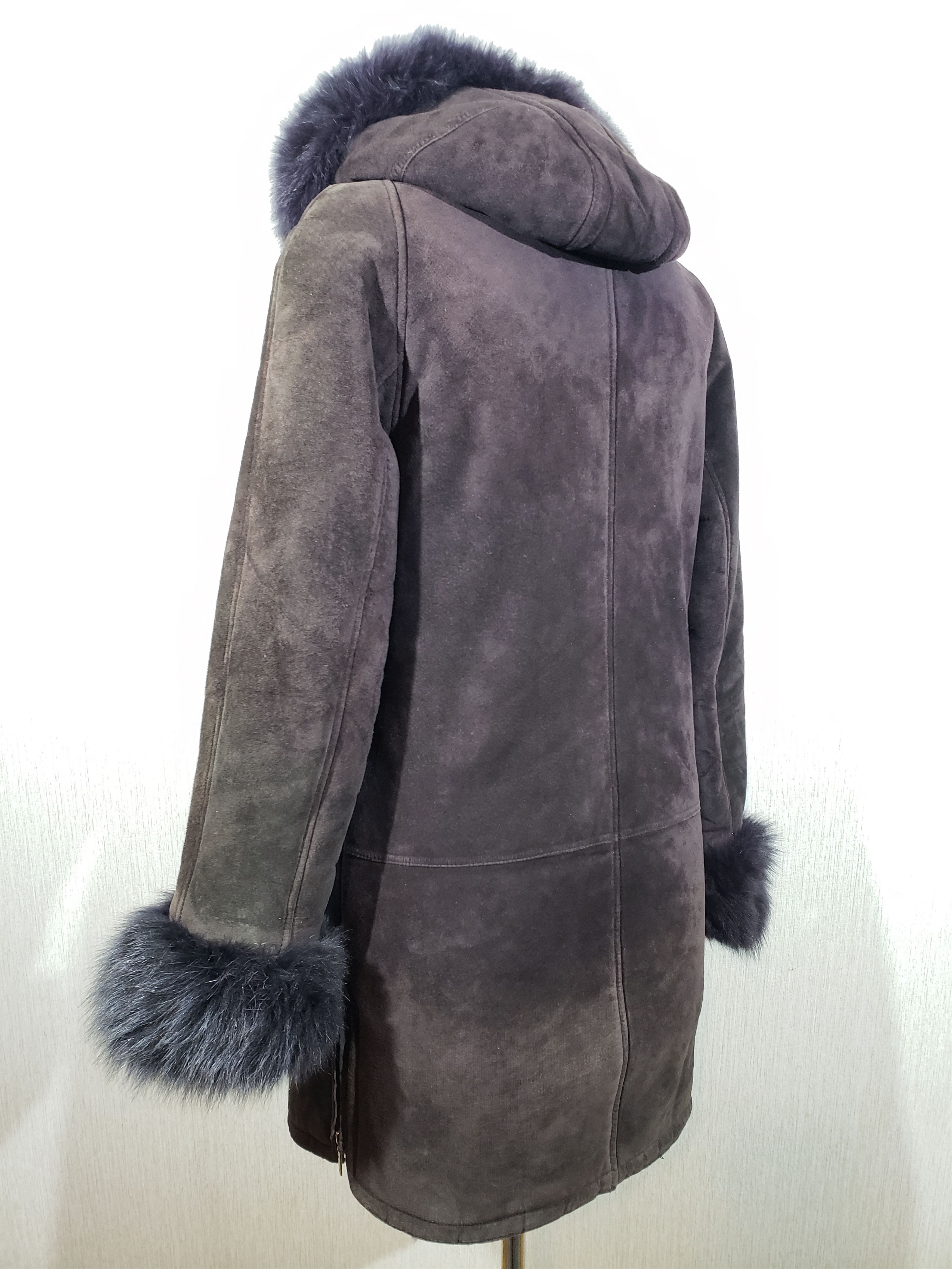 Other Stylish purple sheepskin coat with a hood. Size L / US 10 / IT 46 - 6 Thumbnail