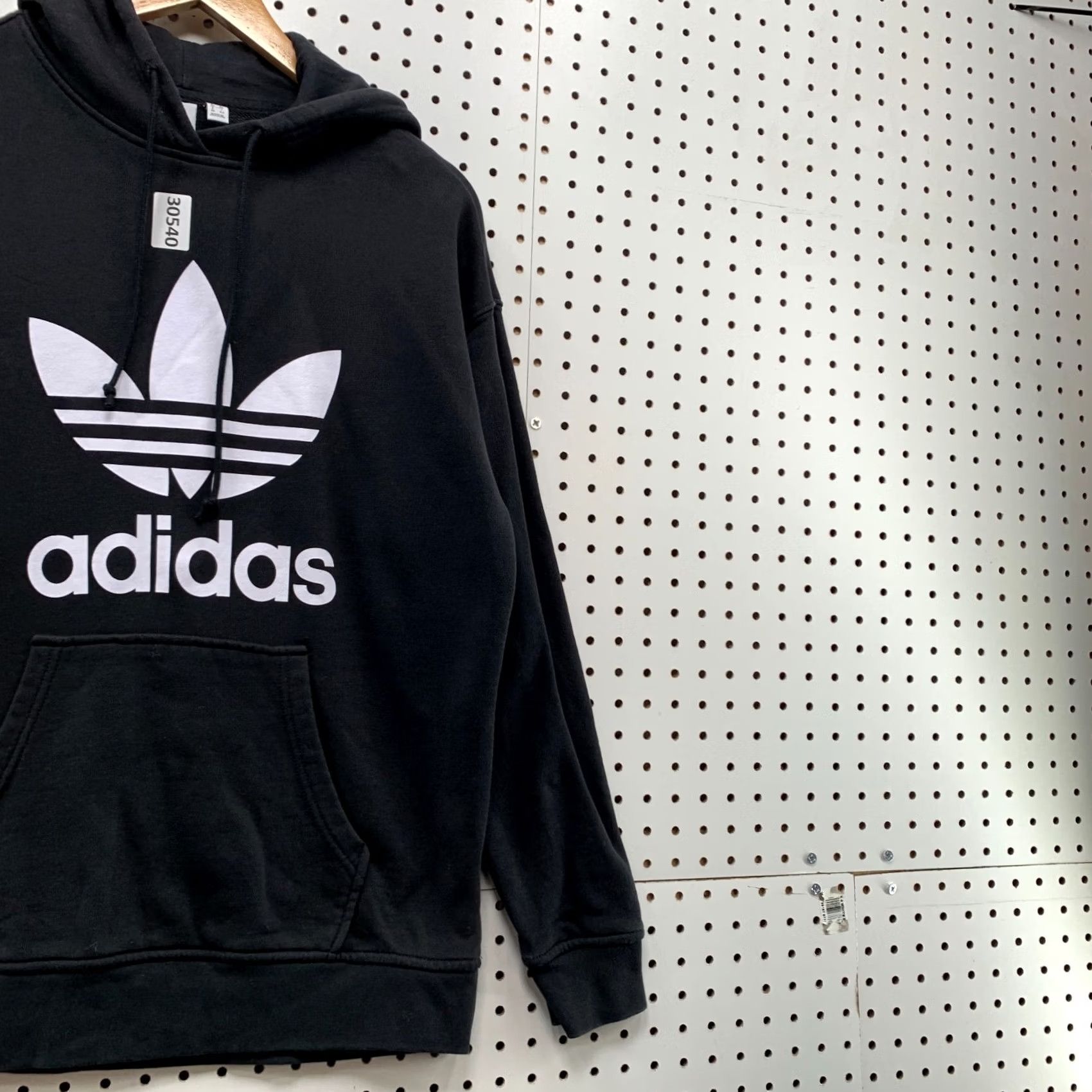 Adidas Adidas Original Trefoil Hoodie Sweatshirt Mens Small Black Huge Logo Size US S / EU 44-46 / 1 - 4 Thumbnail