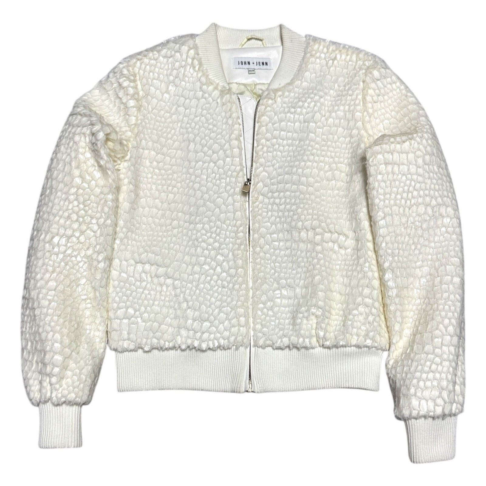 Designer JOHN + JENN Faux Fur Scaled Luxury Designer Bomber Jacket XS Size XS / US 0-2 / IT 36-38 - 1 Thumbnail