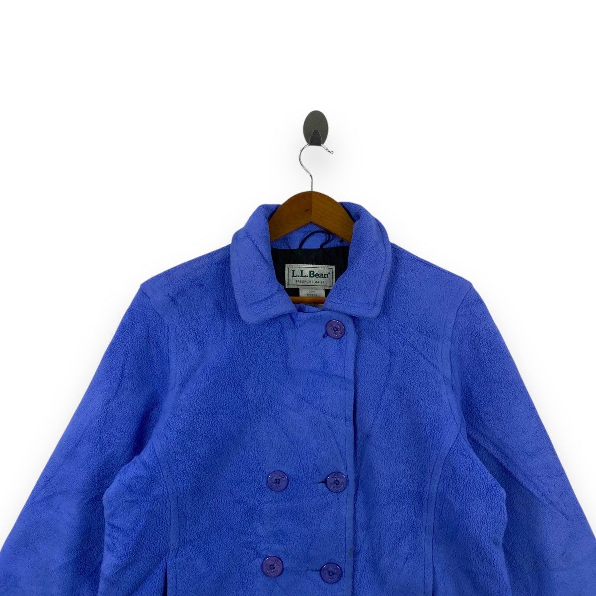 L.L. Bean Vintage L.L. Bean Fleece Peacoat Jacket Women’s Blue Size S / US 4 / IT 40 - 2 Thumbnail