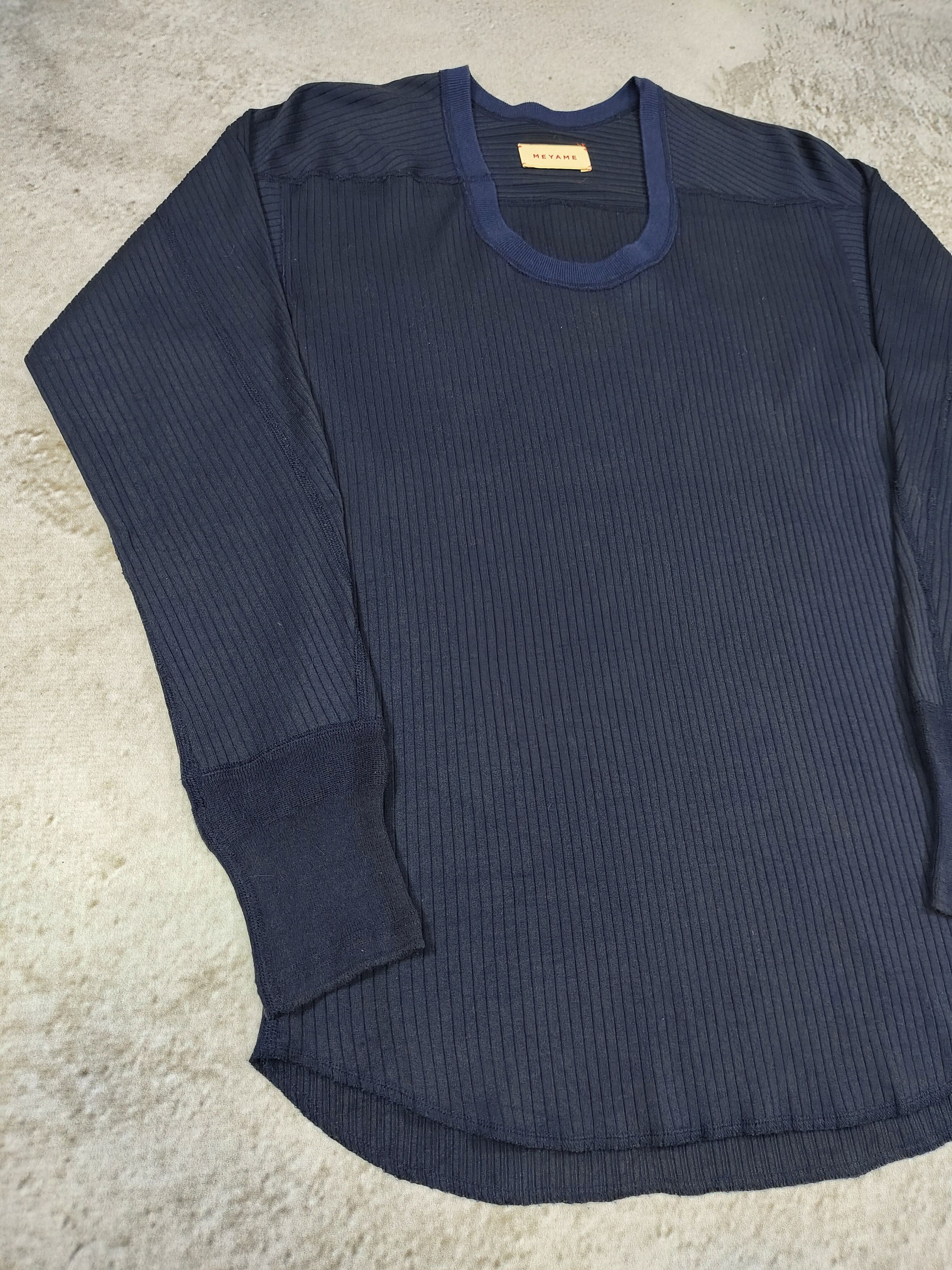 Japanese Brand Meyame🇯🇵 U Neck Cut Sewn Minimalist Normcore Ribbed Top Size M / US 6-8 / IT 42-44 - 5 Thumbnail