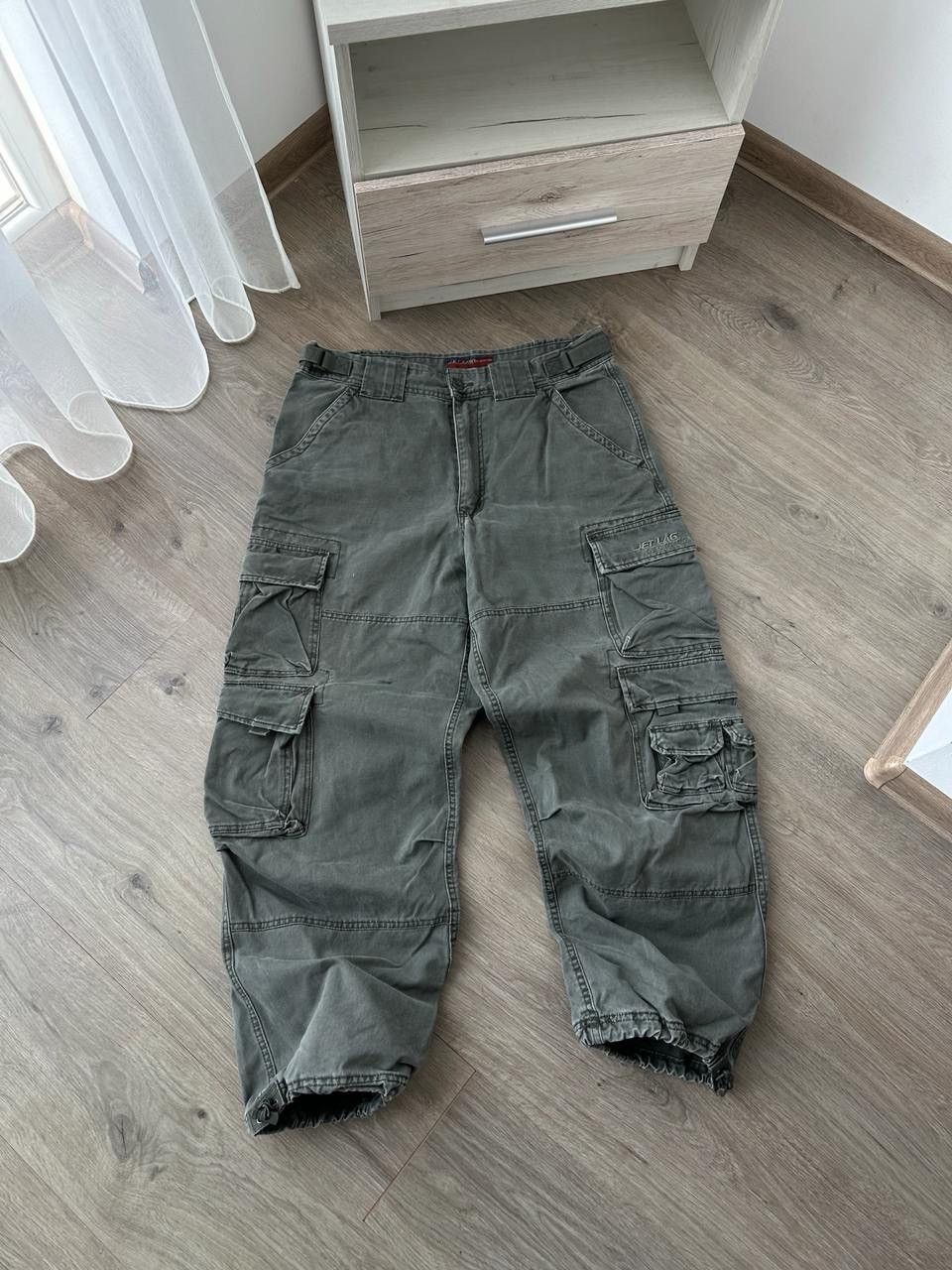 Japanese Brand × Jet Lag × Vintage Vintage Japanese Baggy Cargo Green JET LAG Pants Size US 36 / EU 52 - 5 Thumbnail