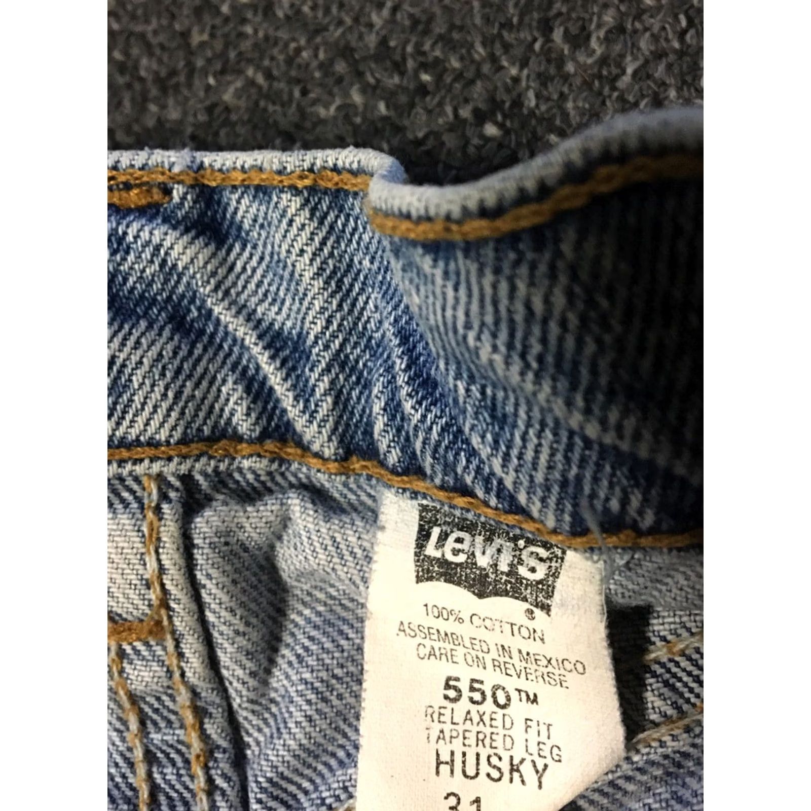 Levi's VINTAGE Levi’s 550 Jeans Orange Tab Husky 30/27 Distressed 80s 90s Grunge Biker Denim Blue Men Regular Knit Size US 30 / EU 46 - 7 Thumbnail