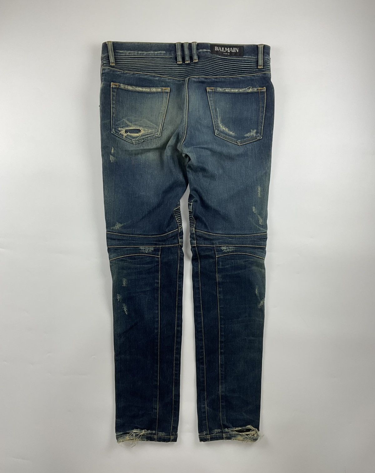 Balmain Balmain Distressed Biker Denim Size US 33 - 2 Thumbnail