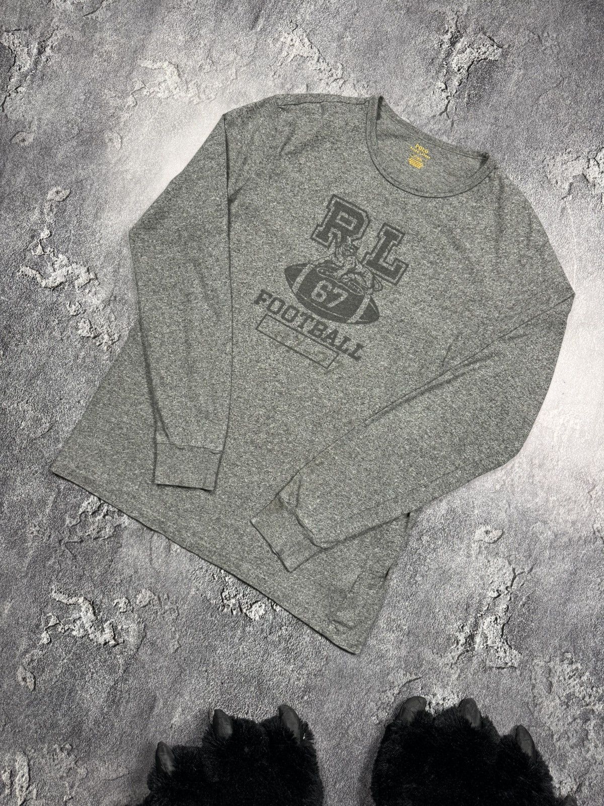 Polo Ralph Lauren Polo Ralph Lauren 67 Football Long Sleeve Tee Heather Grey Size US M / EU 48-50 / 2 - 1 Thumbnail