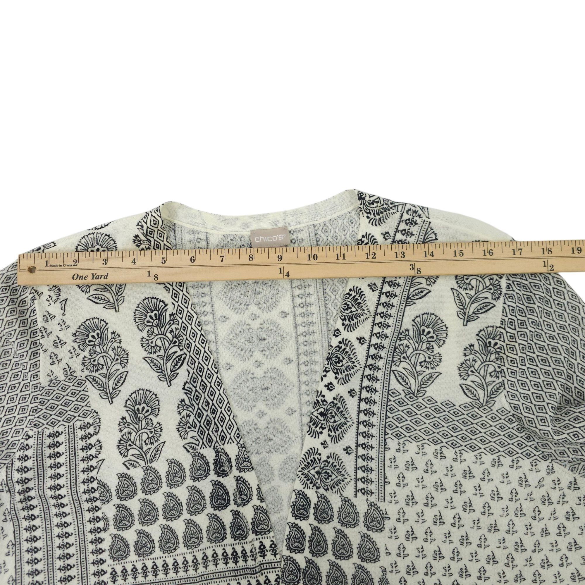 Chicos Chicos Open Front Cardigan Womens Size 2 US L Ruched Sleeve Size L / US 10 / IT 46 - 4 Thumbnail
