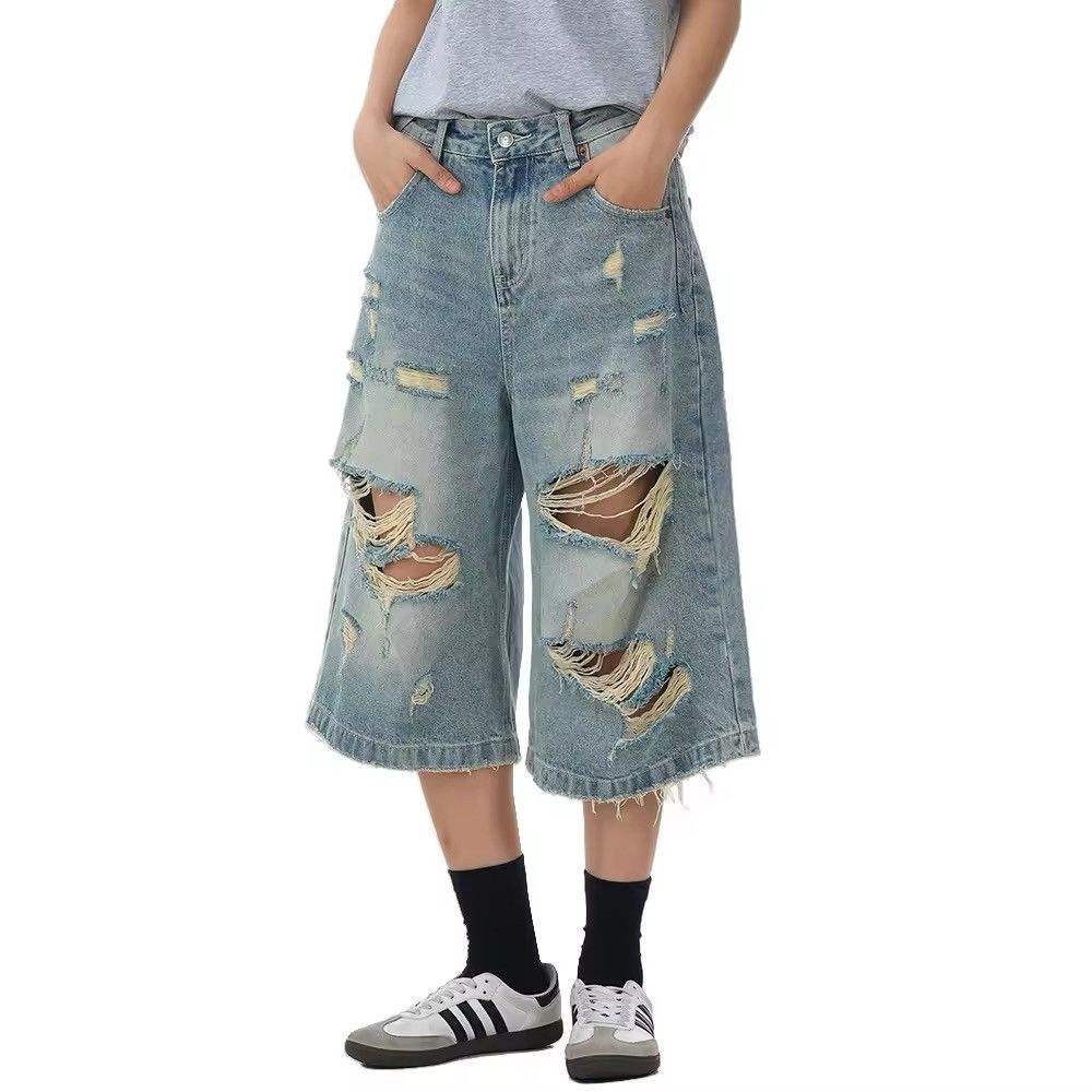 Vintage Distressed Hope Vintage Retro Style Light Blue Loose Shorts Size US 30 / EU 46 - 3 Thumbnail
