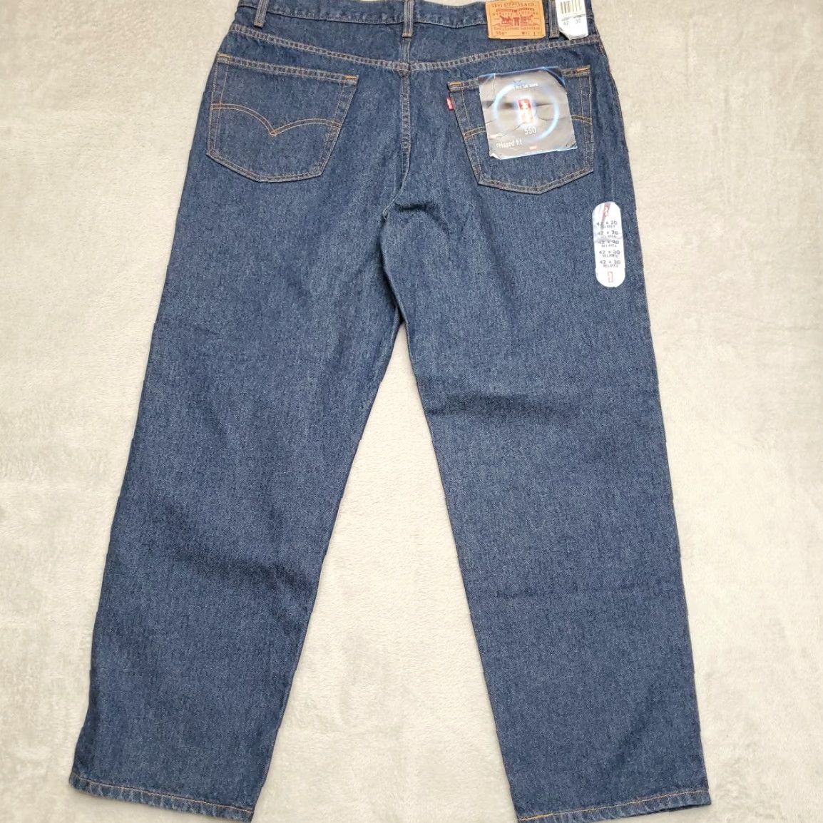 Denime VINTAGE Levis 550 Jeans Men 42x30 Blue Denim Relaxed Fit Straight 90s Y2k Mens Jeans Size US 42 / EU 58 - 7 Thumbnail