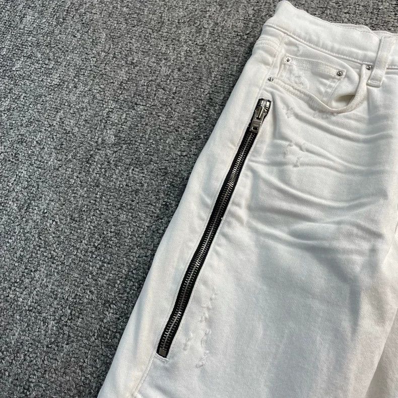 Amiri Amiri White zippered denim pants Size US 27 - 3 Thumbnail