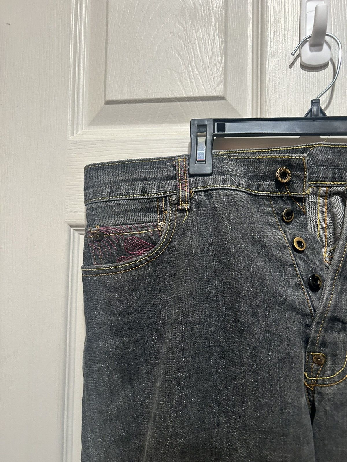 Japanese Brand Vintage Japanese Washed Denim Ed Hardy Styled Size US 33 - 2 Thumbnail