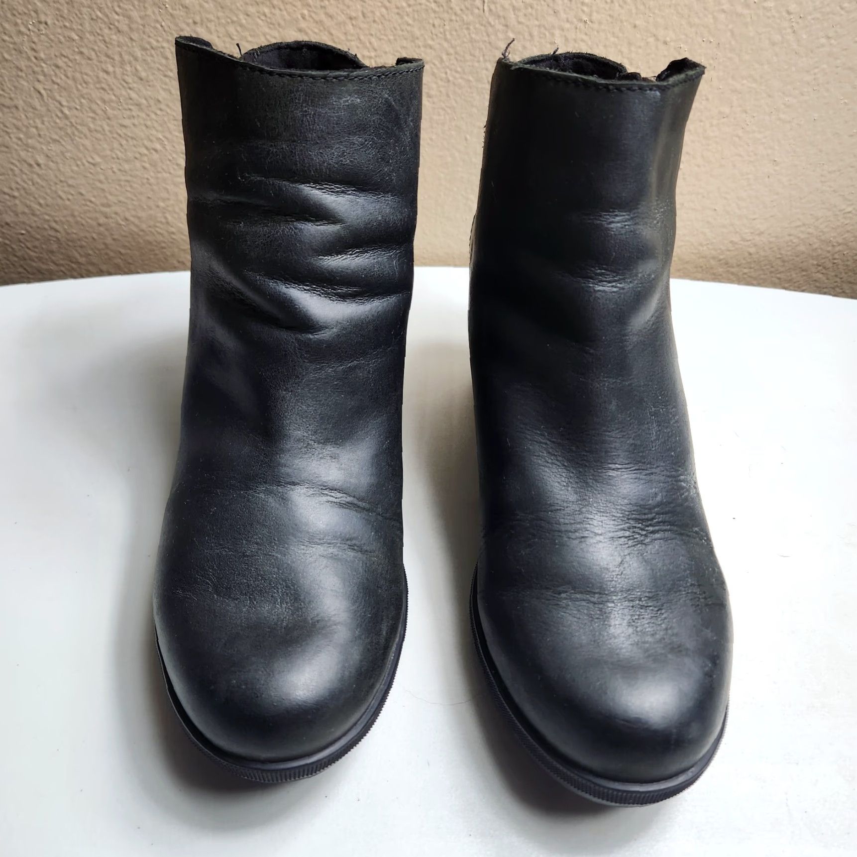 SOREL Sorel Boot Joan of Arctic Zip Wedge II Nubuck Leather Black Womens Size 10 Boots M Black Heel Wedge Casual Size US 10 / IT 40 - 4 Thumbnail