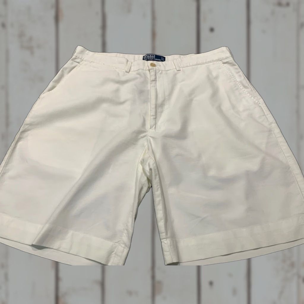 Polo Ralph Lauren Polo Ralph Lauren Classic Fit Chino Golf Shorts 36 White Flat Front Mens Size US M / EU 48-50 / 2 - 1 Thumbnail