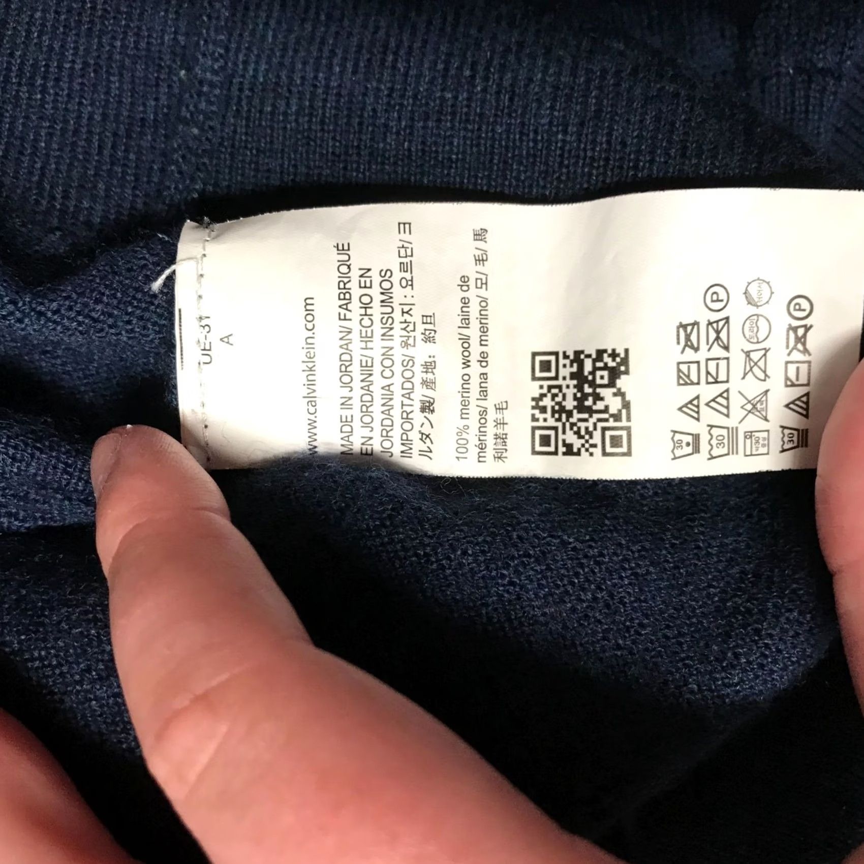 Calvin Klein CALVIN KLEIN Sweater XL NAVY Long Sleeve V Neck Mens Size US XL / EU 56 / 4 - 7 Thumbnail