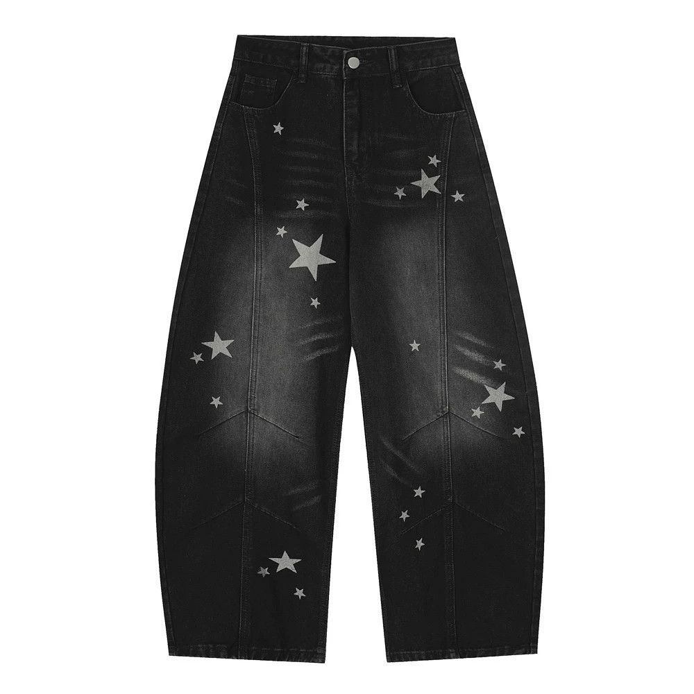 Vintage Punk washed distressed men's star scimitar jeans Size US 32 / EU 48 - 1 Thumbnail